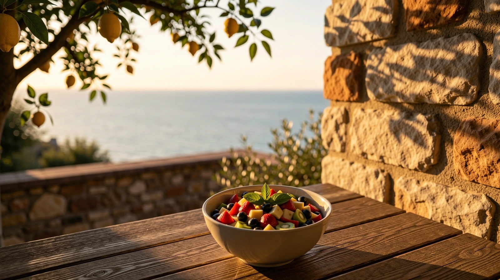 Atmosfera mediterranea al tramonto